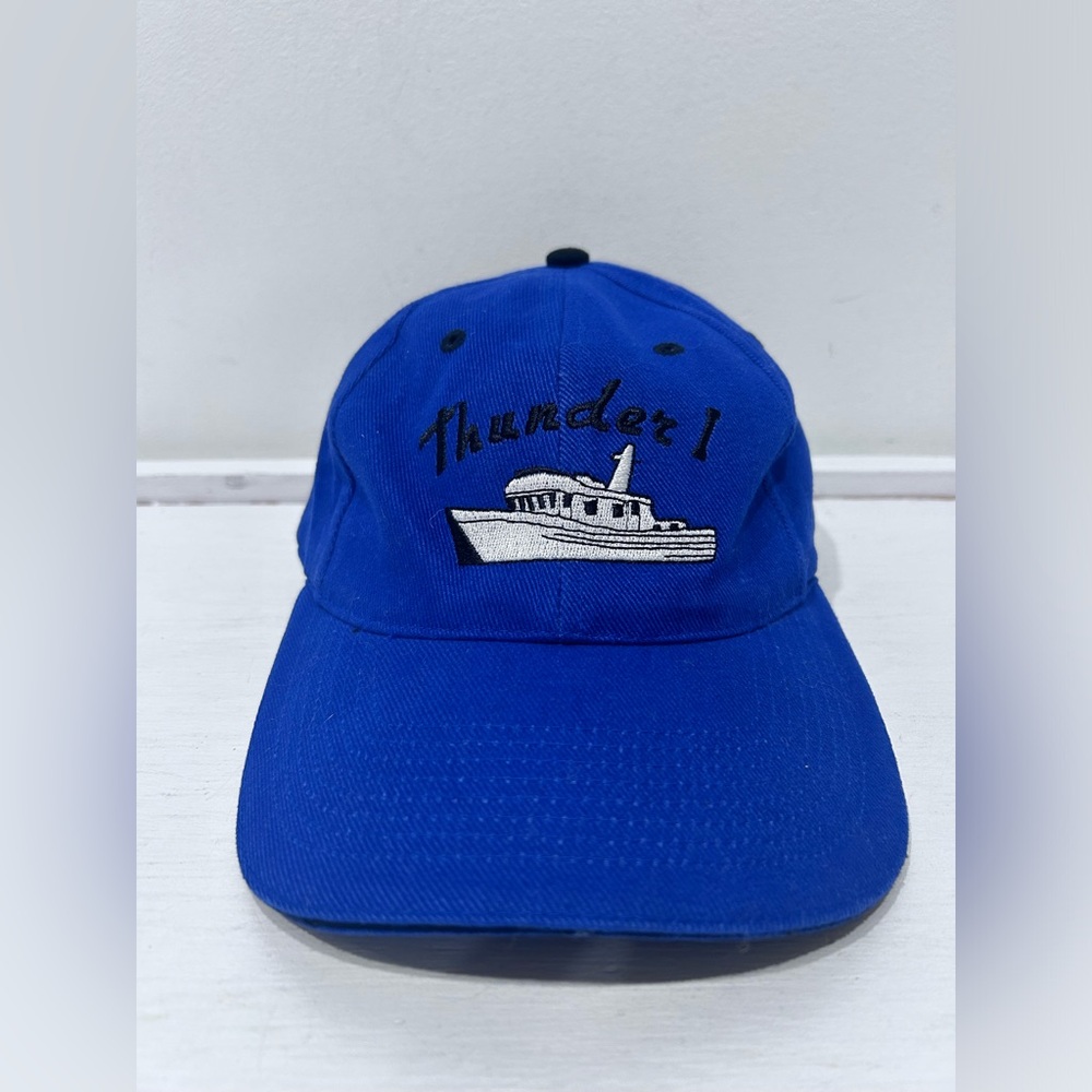 Vintage 90s TriStar Headwear “Thunder!” Boat  Embroidered Hat Made in Canada